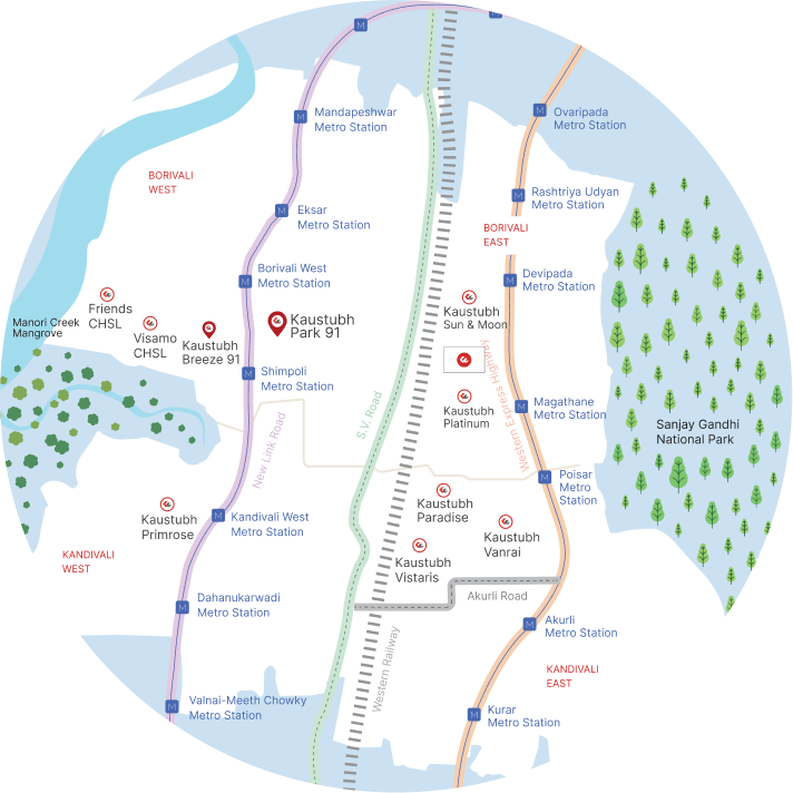 Kaustubh Park 91 Location Map