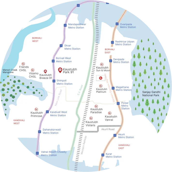 Kaustubh Park 91 Location Map
